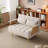 3-In-1 Extendable Sofabed, Upholstered Convertible Wood Chair Bed, Foldable And Adjustable Sleeper Sofa-119179218