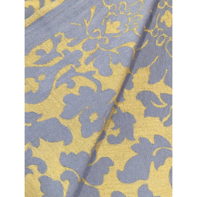  Jeté en laine damassé, Jaune