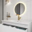 Meuble-lavabo blanc brillant 36 po avec lavabo en céramique, armoire avec 2 grands tiroirs, système de fermeture en douceur-1758185162