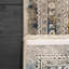 Tapis oriental fabriqué à la machine ivoire / gris / or-1988154684