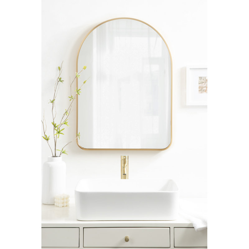 Anacleta Metal Arch Mirror, Gold, 28" x 20"