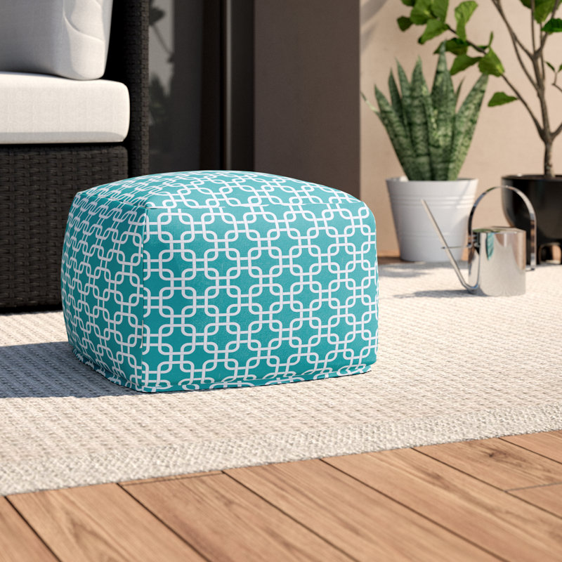 Roysum Outdoor Ottoman, Teal