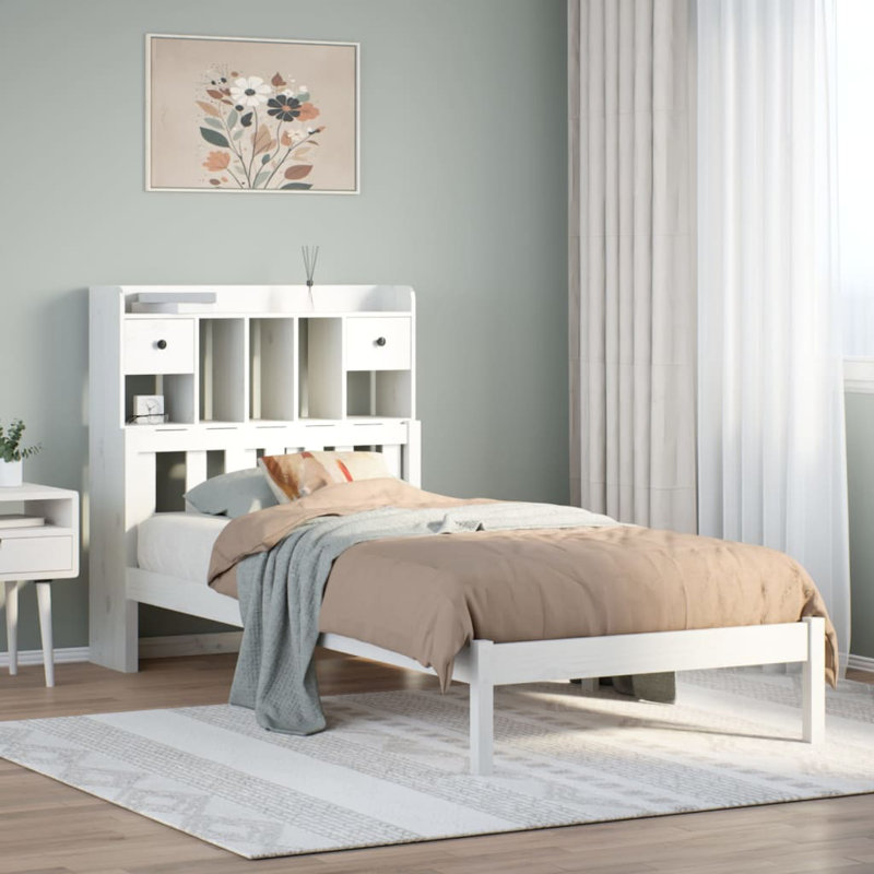 Bowker Solid Wood Bed, 90cm W x 200cm L, White