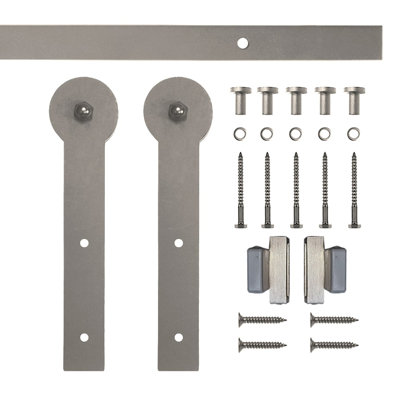 Round Stick Mini Standard Single Track Barn Door Hardware Kit (Door Not Included)