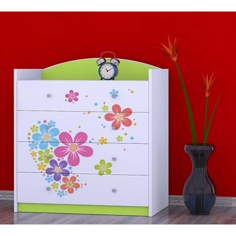 Melia 4 - Drawer Kids Dresser, Green