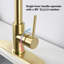 Stainless Steel Pull Down Spray Kitchen Faucet In Brushed Gold - , Rust 360 Swiveling Spout 7.28'' Height 1.8Gpm Flow Rate To Scratches, Rust, And Spots Pause Function 20'' Hose Max-2109245867