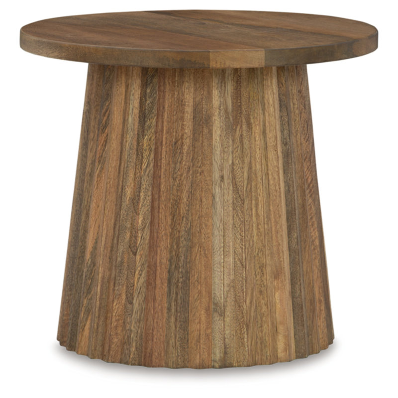 Ditta Solid Wood End Table, Brown