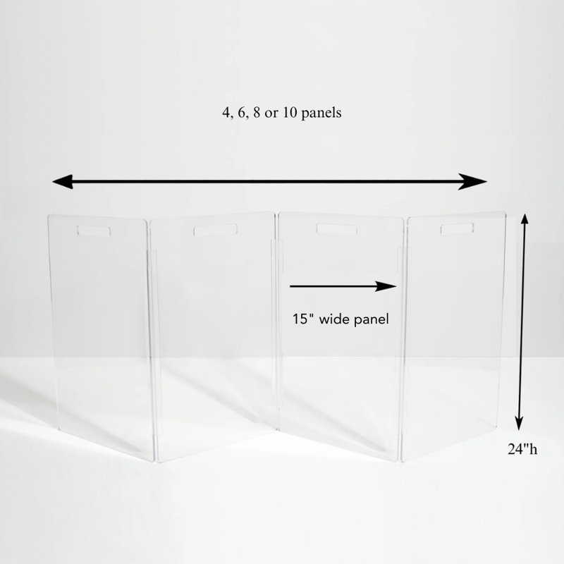 Clear Zig Zag Pet Gate, 4-Panel , Low 