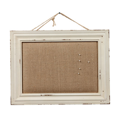 Mignon petit tableau d'affichage en lin avec cadre en bois, panneaux de liège blancs décoratifs 15,7 x 12 pouces
