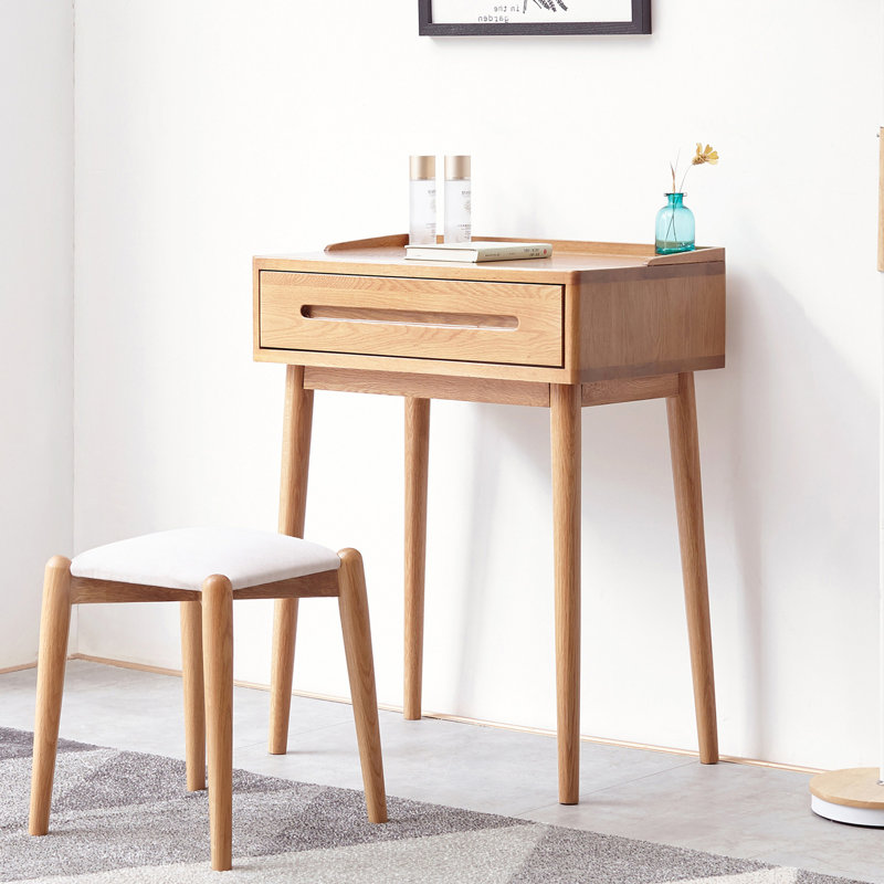 Natural Wood Dresser Table Desk, 29.03Lb Weight, Solid 60Cm Wide Compact Table, 19.69In Package Width,