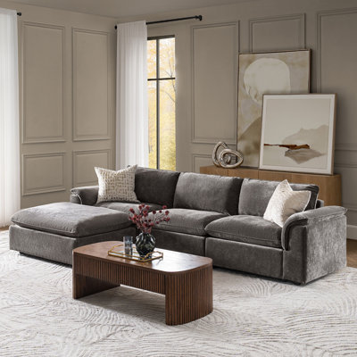 Canapé modulaire en L surdimensionné avec housse de coussin amovible Cioffi