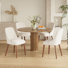 50.5cm H Fabric Upholstered Upholstered Back Side Chair in Beige