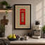 Red Telephone Box Graphic - Wrapped Canvas-1296720595-1296720597