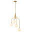 4 - Light Dimmable Sputnik Modern Linear Chandelier with White Glass Shade-596121258