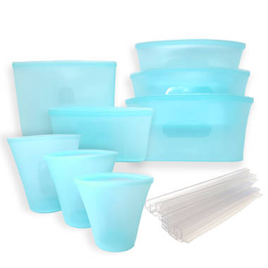 Zip Lock Reusable Silicone Food Storage Containers Leakproof