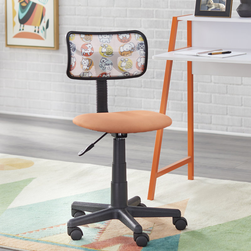 Hunnewell Kids 17.3'' Adjustable Height Desk Or Activity Chair Chair and Ottoman, Orange