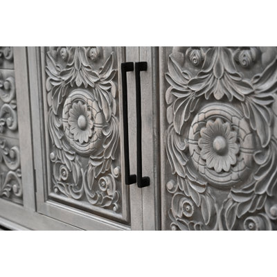 3-drawer 4-door Carved Solid Wood Sideboard