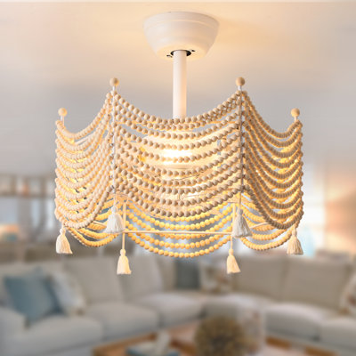 Mell 20" Farmhouse Boho Caged Ceiling Fan with Light