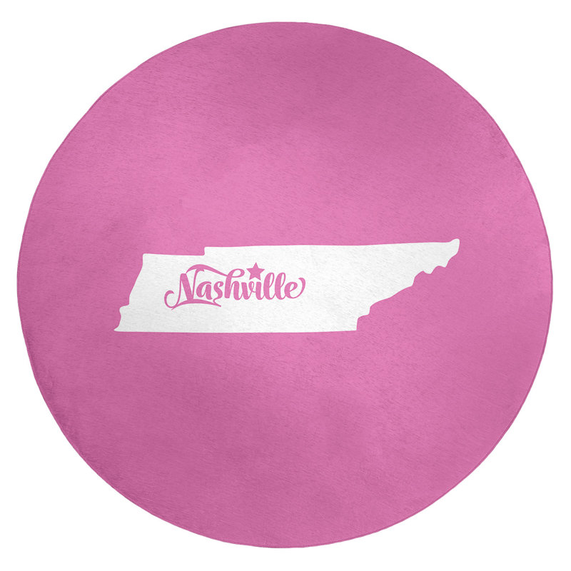 Tapis en poly-chenille nashville tennessee, Rond 5 pi