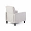 Fauteuil inclinable à bouton-poussoir avec mécanisme réglable à trois positions, repose-pieds extensible, siège ergonomique et pieds en bois de hêtre massif pour le salon ou la chambre à coucher.-530931783
