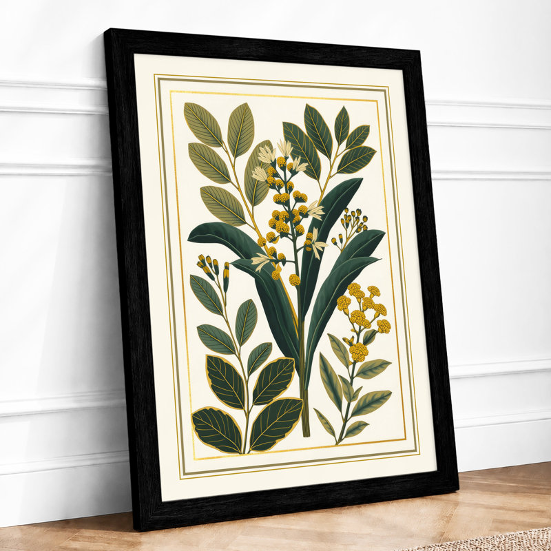 Specimens Study Botanical - Framed Print, A2 - 59.4 x 42.0 cm, Black
