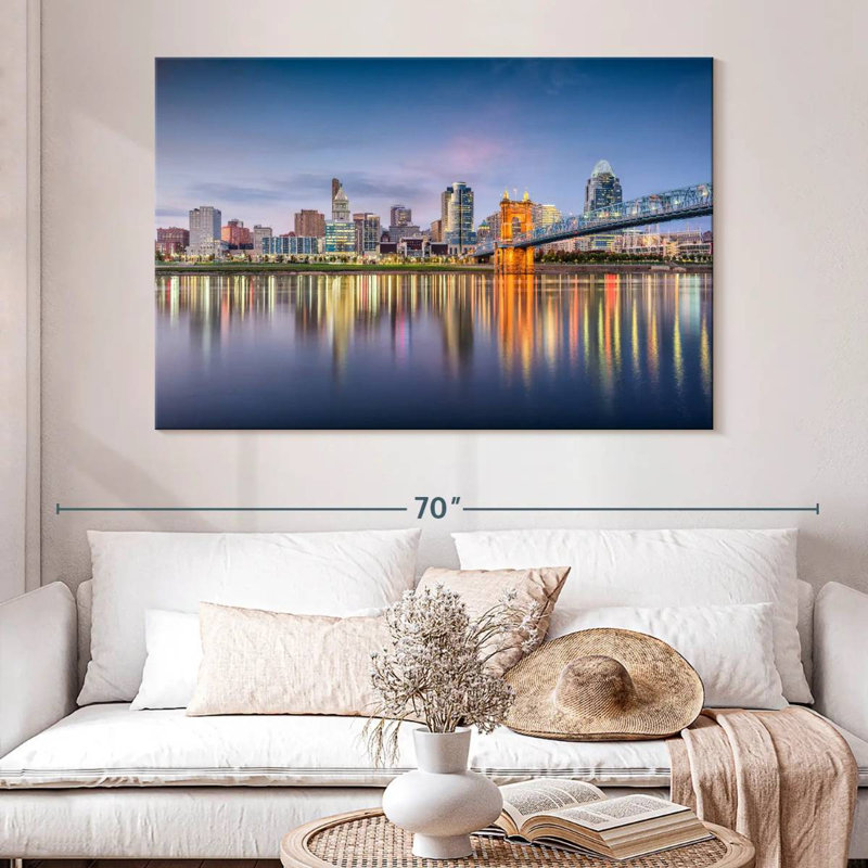 Hannes Cincinnati City Skyline, H 34 po x l 51 po