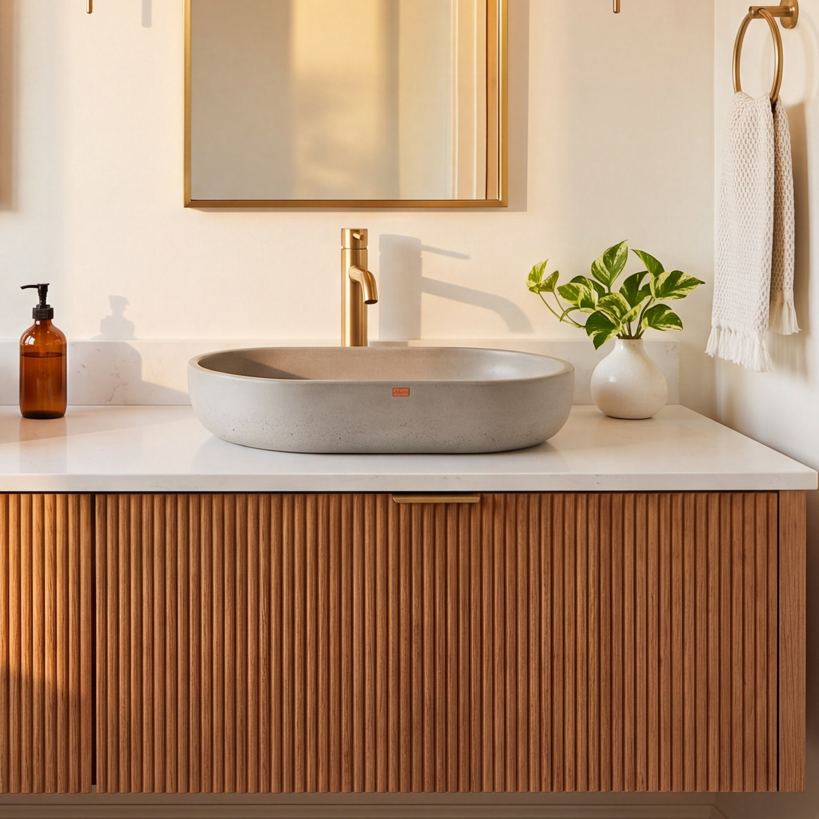 Fladd Oval Concrete Vessel Sink, Rain Gray