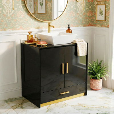 2-Door 1-Drawer Vanity With Ceramic Basin