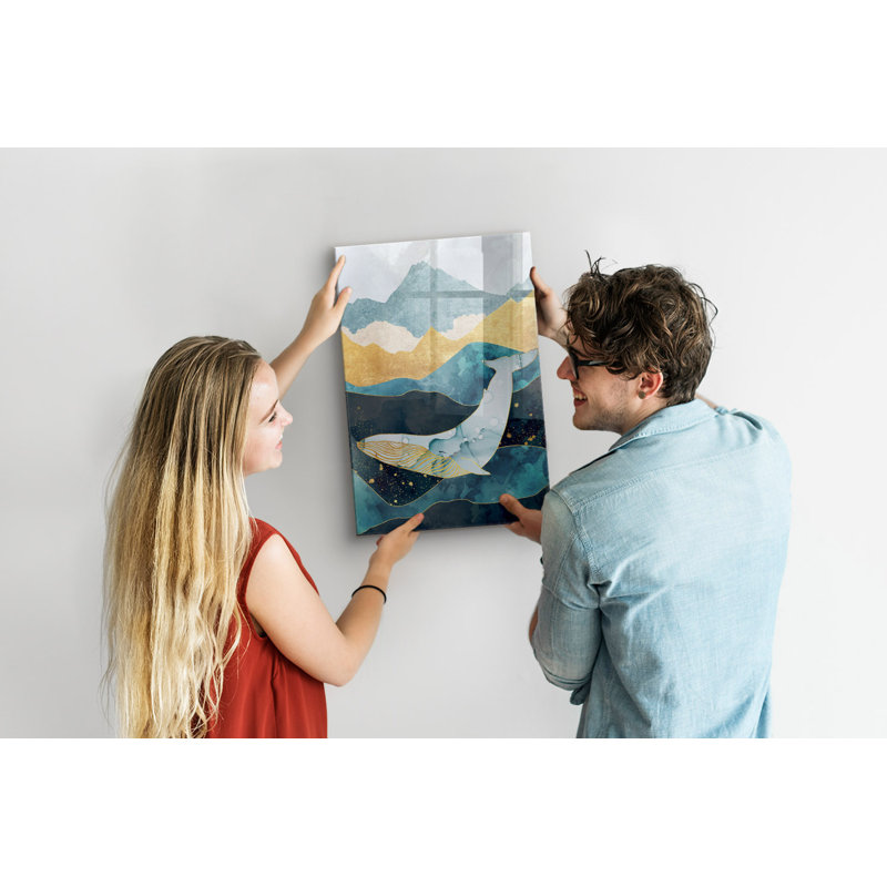 Magnetic Memo Board Whiteboard - 40 x 60cm - Includes Marker and Magnets - Marble whale