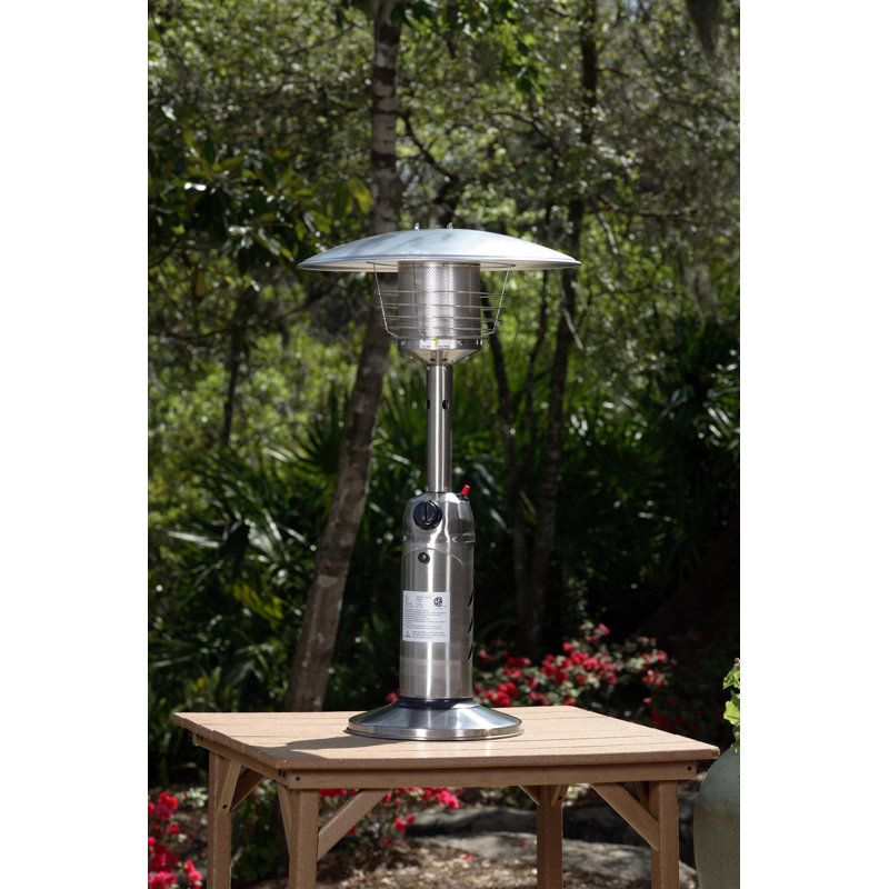 Stainless Steel Tabletop Propane Patio Heater with Auto Shutoff