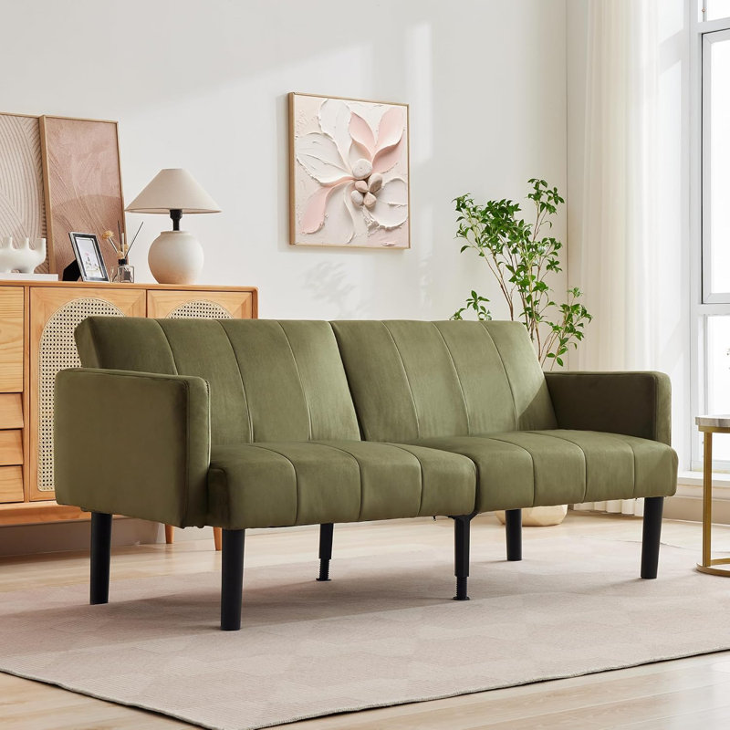 75.5” Double Sofa Bed, 3-Position Adjustable Recliner Sofa, Modern Recliner with Legs, Off-Floor Design for Easy Cleaning, Suitable for Living Room