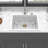 25x22" White granite composite Drop-in kitchen sink