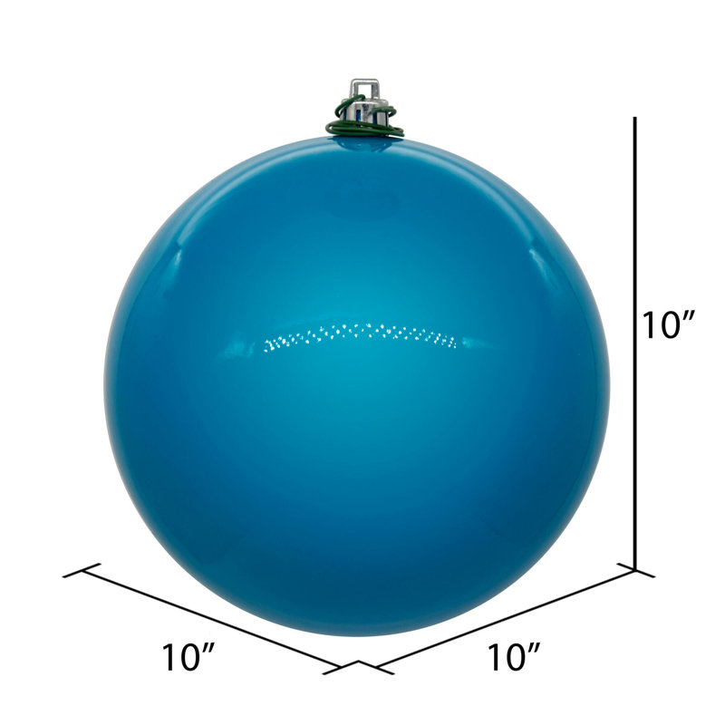 Ornement de Noël en forme de boule, H 10 po x l 10 po x P 10 po, Turquoise