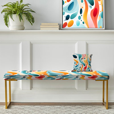 Vague de neutralité abstraite multicolore de couleur douce - banc rembourré abstrait doré