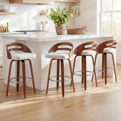 Mahtab Modern Upholstered Swivel Counter & Bar Stools