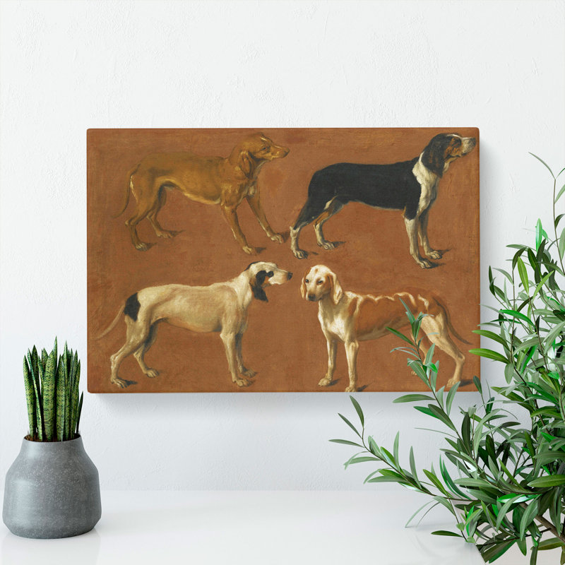 Hounds by Jacques-Laurent Agasse - Wrapped Canvas, 50cm H x 76cm W x 3cm D