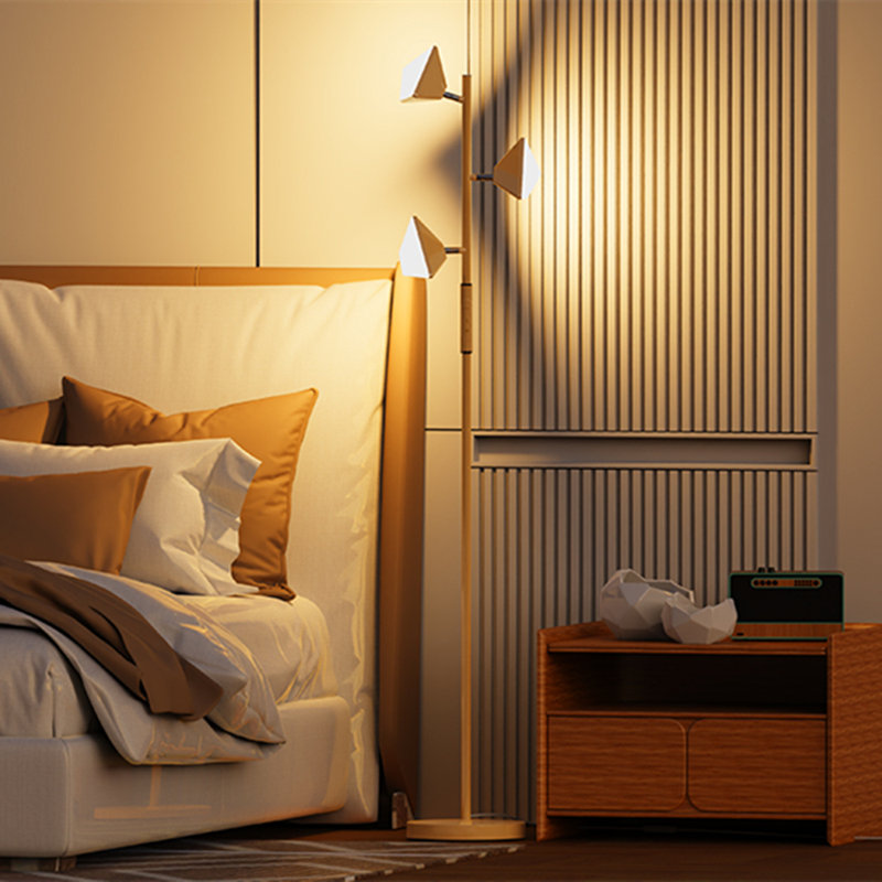 Lampe sur pied à DEL noire 68 po avec télécommande et contrôle tactile Makenzlee, Doré