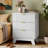 Fluted 3 -Drawers Dresser For Bedroom With Dresser Organizer, 23.6''W Wood Wide Chest of Drawers ,Nightstand-1287117293