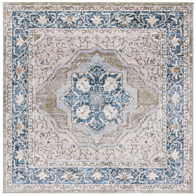 Jaquincy Performance Oriental Rug, Square 6'7"