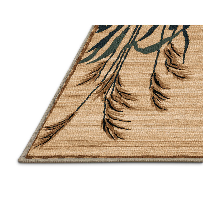 Washable Northern Bobwhite Birds Area Rug, Rectangle 3' x 5'