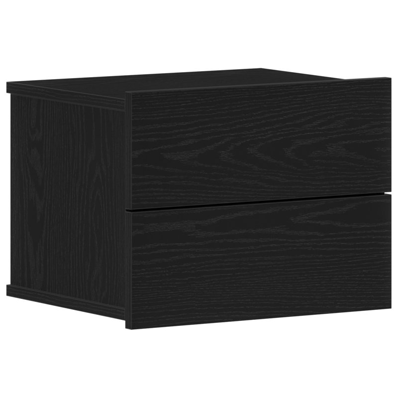 Aumiller 40cm W Manufactured Wood Bedside Table, 2, Black Oak