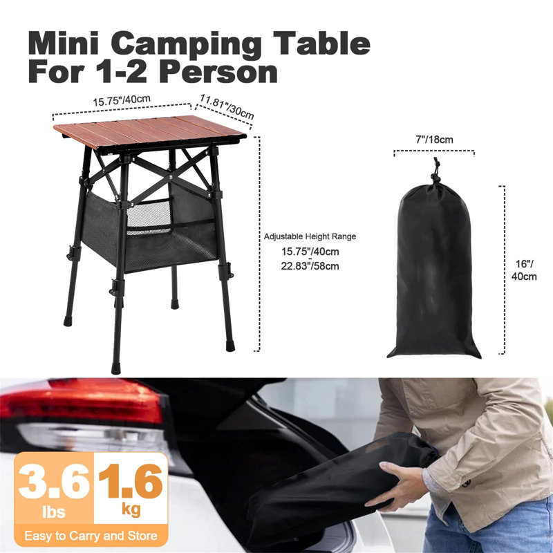 Rectangular Metal Outdoor Camping Table , 30cm cm W 41cm cm D
