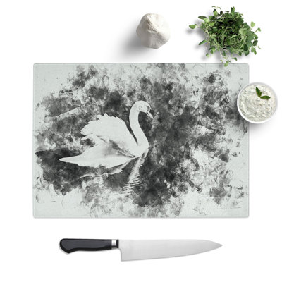 Tempered Glass Swan Chopping Board