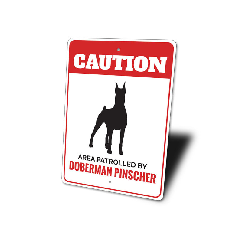 Plaque Doberman Pinscher, H 14 po x l 10 po x P 0,04 po