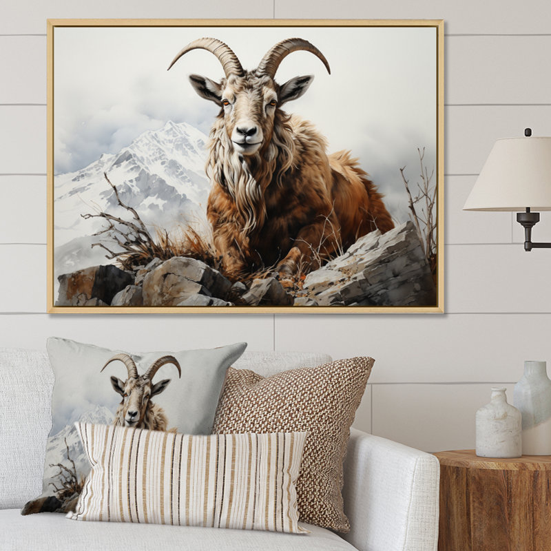 Goat Mountain Majesty sur impression sur toile, H 30 po x l 40 po x P 1,5 po, Cadre naturel flottant