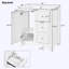 meuble-lavabo de salle de bain avec lavabo en céramique, 3 tiroirs et tablettes réglables-2056027356