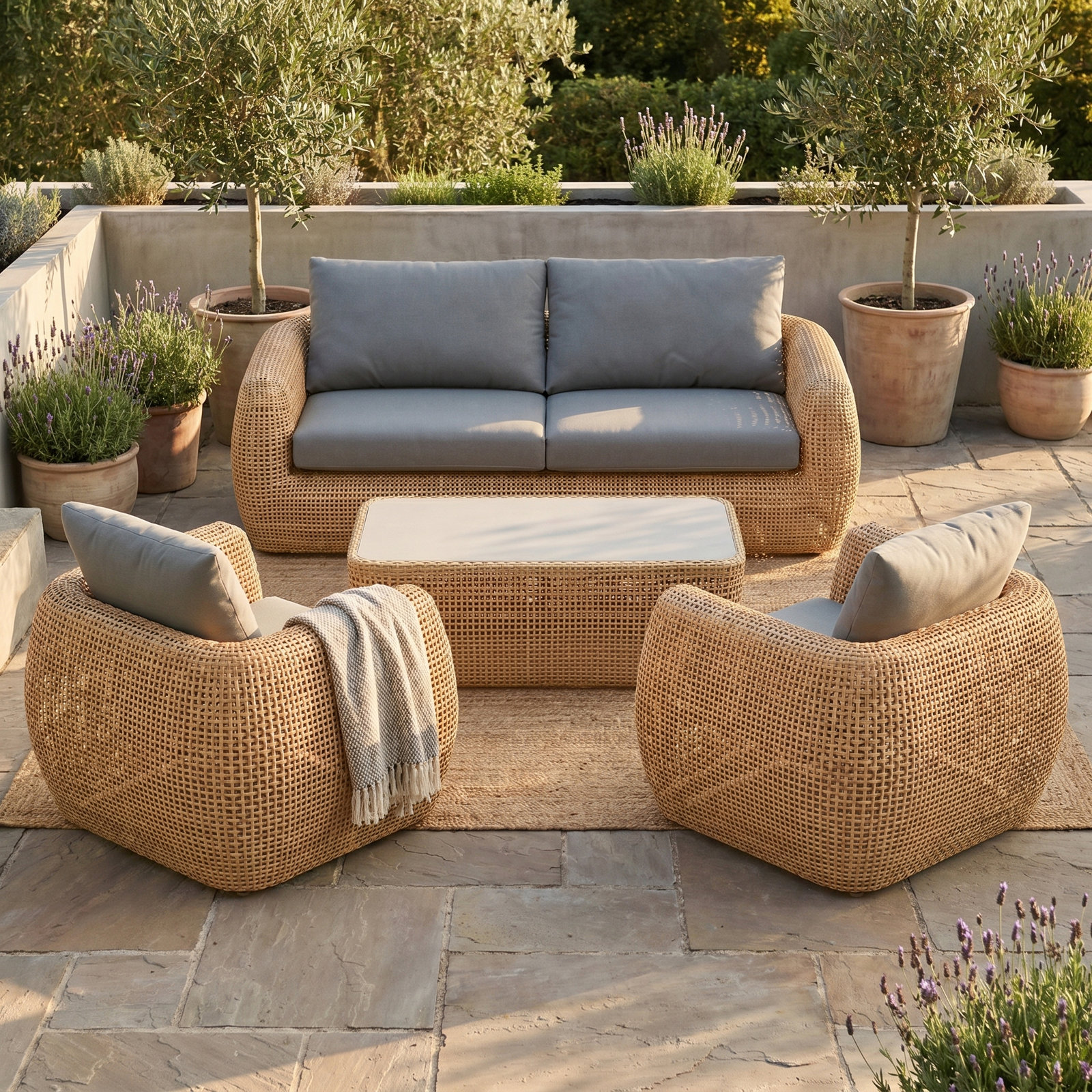 Sydney 5-Person Sunbrella® Complete Patio Set, Canvas Charcoal