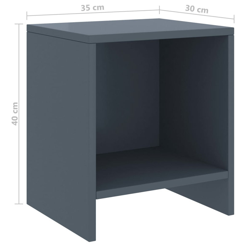 Ebern Bedside Cabinets 2 pcs 35x30x40 cm Solid Pinewood, Light Grey