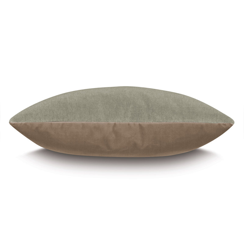Brahms Velvet Pillow Cover & Insert, Gray, Square 24''