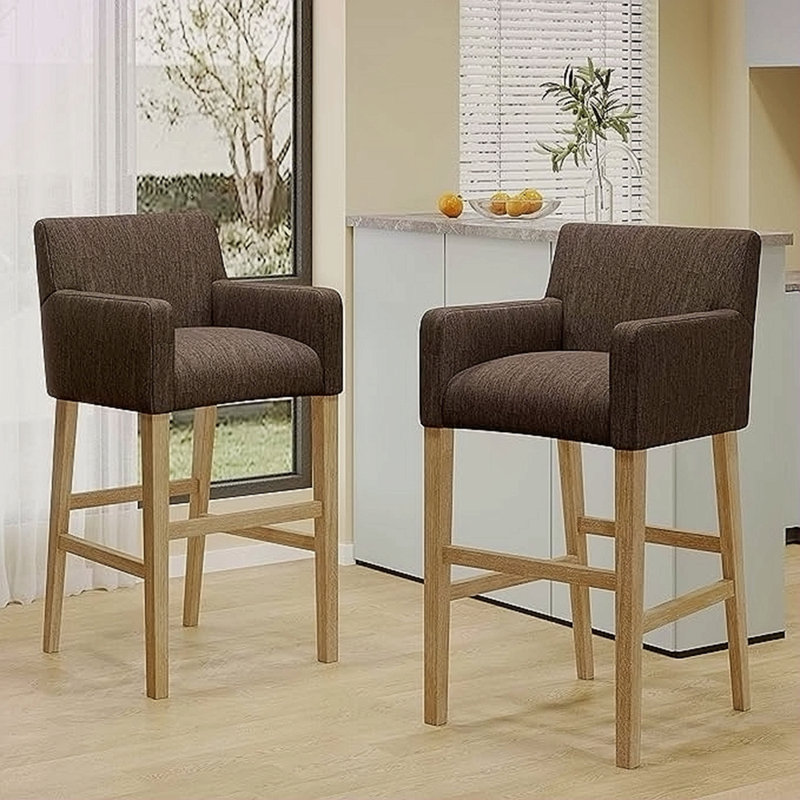 Ensemble de tabourets de comptoir rembourrés 30,5 pouces - gris anthracite /, 1, Brun, Brun